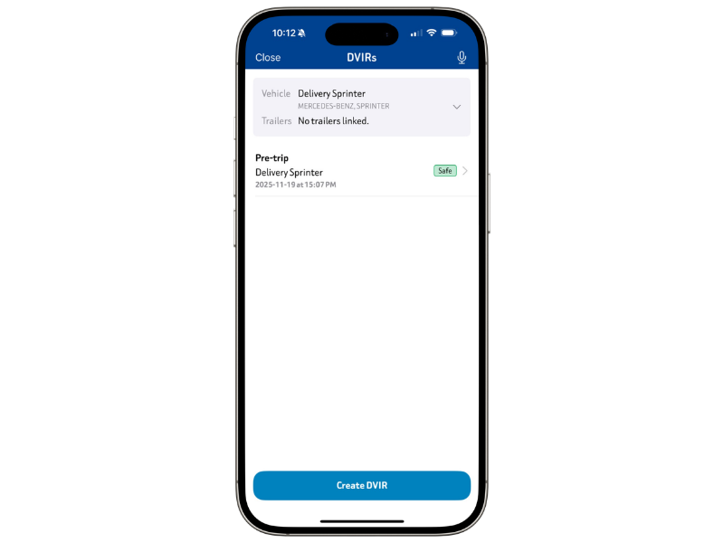 Voice/AI Driver Vehicle Inspection Report (DVIR)
